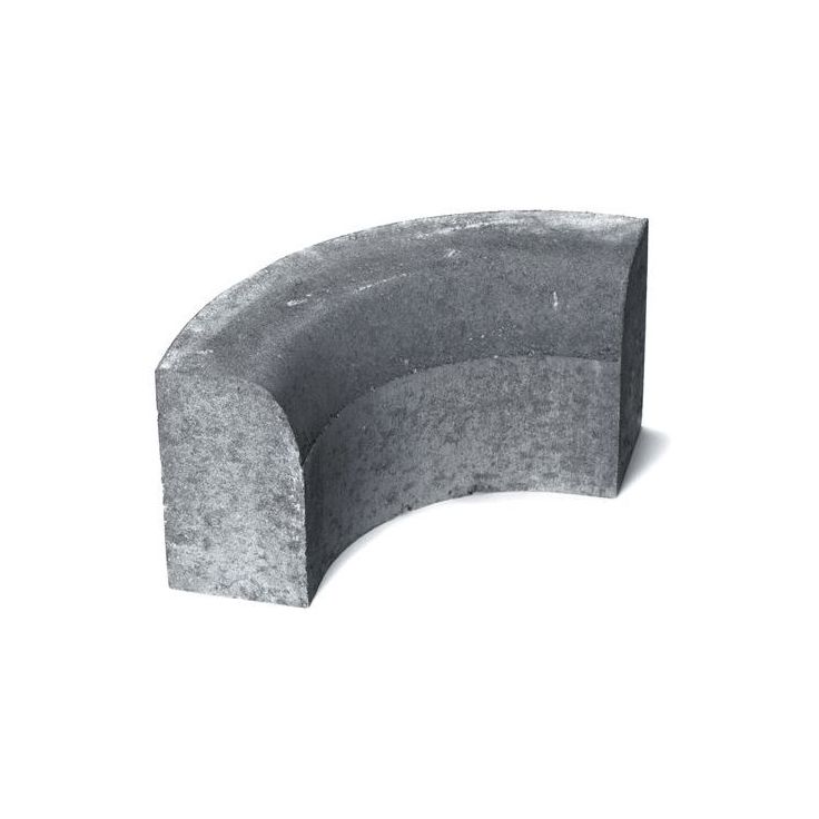 Upotettava reunakivi Rudus H11, kulma R250 kovera, 493x170x300mm, sileä, harmaa