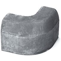 Upotettava reunakivi Rudus H12, kulma R250 kupera, 702x170x300mm, sileä, harmaa