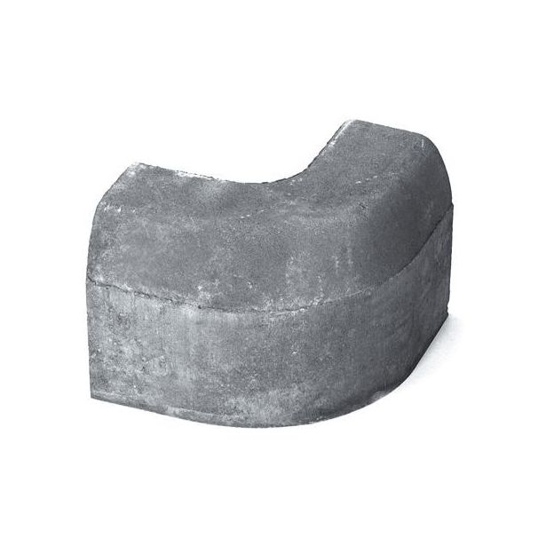 Upotettava reunakivi Rudus H12, kulma R250 kupera, 702x170x300mm, sileä, harmaa