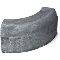 Upotettava reunakivi Rudus H8, kaarre R500 kupera, 780x170x300mm, sileä, harmaa