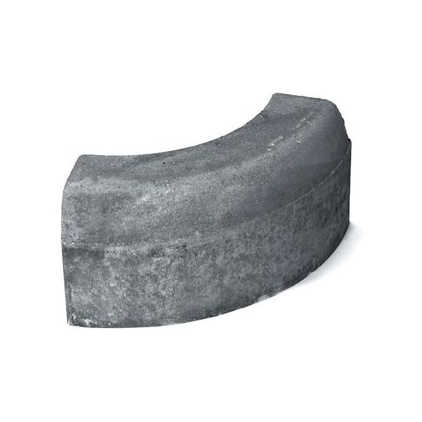 Upotettava reunakivi Rudus H8, kaarre R500 kupera, 780x170x300mm, sileä, harmaa