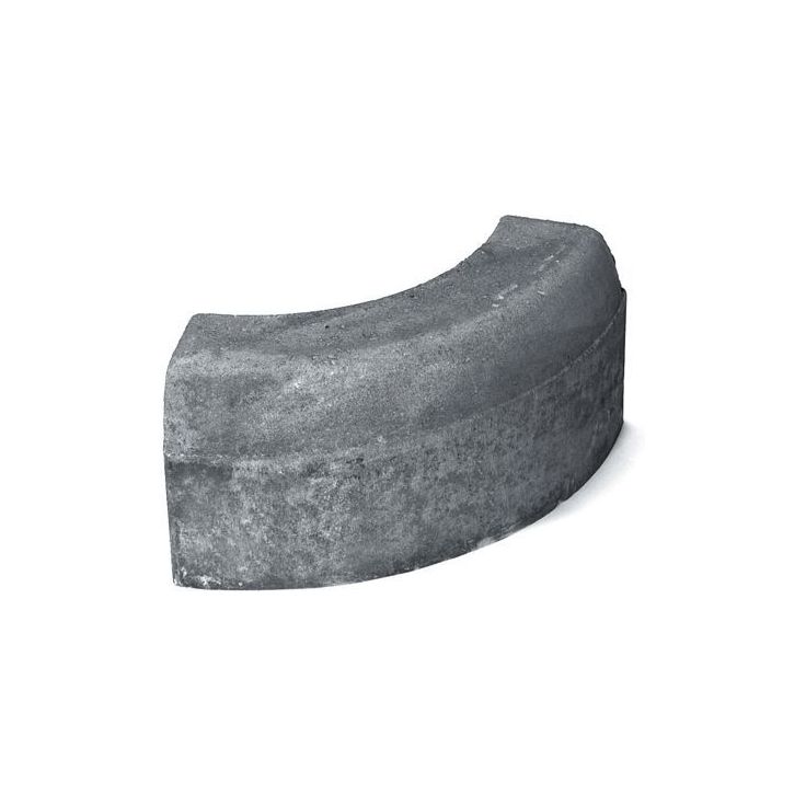 Upotettava reunakivi Rudus H8, kaarre R500 kupera, 780x170x300mm, sileä, harmaa