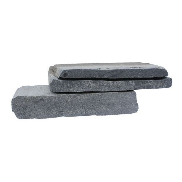 Muurikivi Rudus Rustikko, 400x180x77mm, profiloitu, mustaharmaa