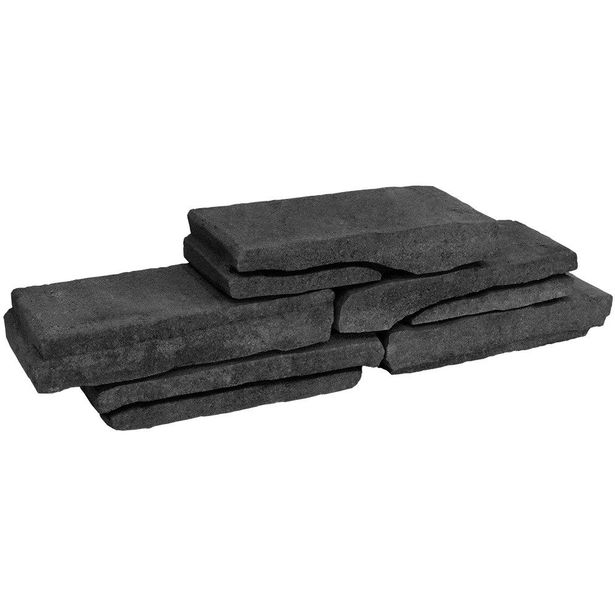 Muurikivi Rudus Rustikko, 400x180x77mm, profiloitu, hiili