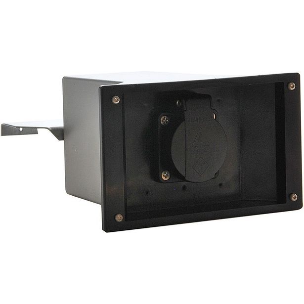 Muuripistorasia Rudus, 16A, 220-250V, IP44, 190x185x98mm, musta