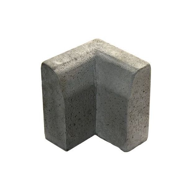 Upotettava reunakivi Rudus J11, kulma 90° kovera, 500x110x300mm, sileä, harmaa