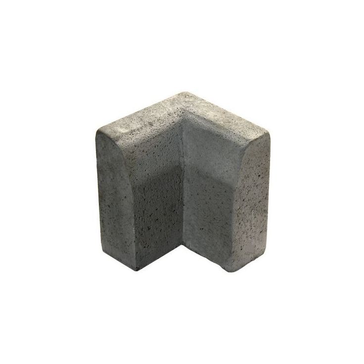 Upotettava reunakivi Rudus J11, kulma 90° kovera, 500x110x300mm, sileä, harmaa