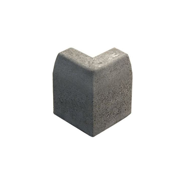 Upotettava reunakivi Rudus J12, kulma 90° kupera, 500x110x300mm, sileä, harmaa
