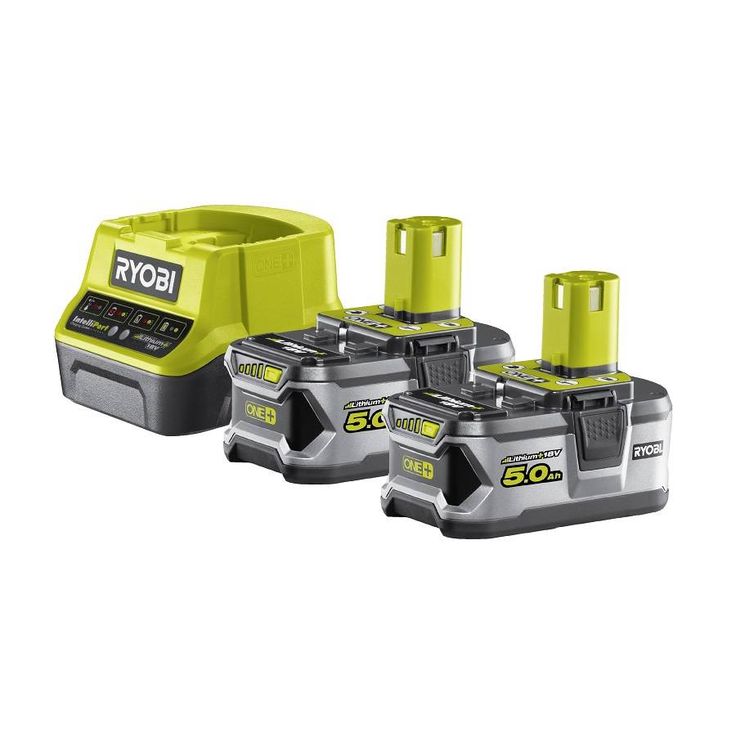 Akkupaketti ja laturi Ryobi ONE+ RC18120-250, 18V, 2x5.0Ah