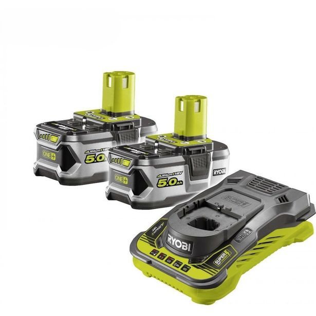Akkupaketti Ryobi RC18150-250, 18V, 2x5.0Ah akuilla + laturi
