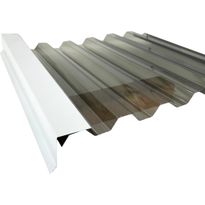 Valokatteen reunapelti Keraplast, 65+70x1250mm, 90°, valkoinen RR20