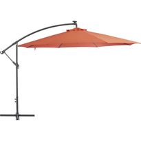 Riippuva aurinkovarjo ja alumiinitolppa 350 cm terrakotta