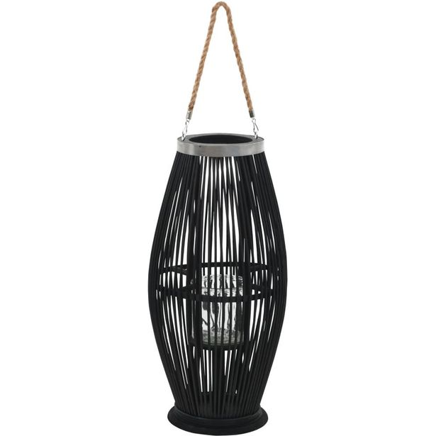 Riippuva kynttilänpidike bambu musta 60 cm_1