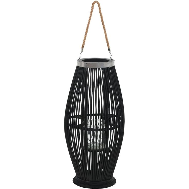 Riippuva kynttilänpidike bambu musta 60 cm_1
