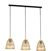 Riippuvalaisin Eglo Ayesgarth, 3-osainen, 91x21cm, rottinki/musta