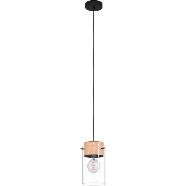 Riippuvalaisin Eglo Madreselva Ø14cm musta/puu