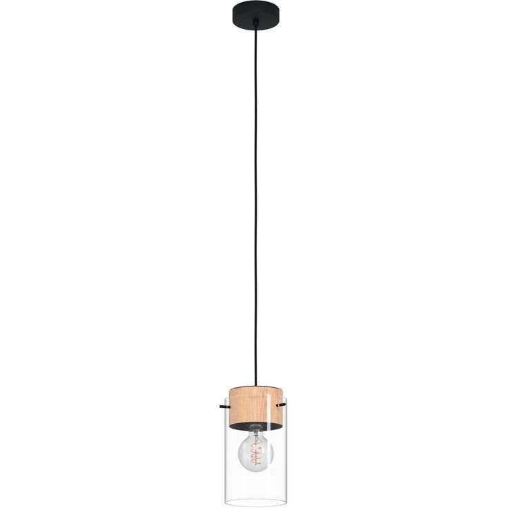 Riippuvalaisin Eglo Madreselva Ø14cm musta/puu