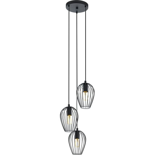 Riippuvalaisin Eglo Newtown 3-osainen Ø38cm musta