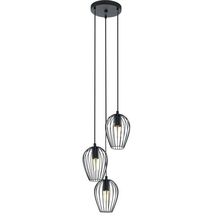 Riippuvalaisin Eglo Newtown 3-osainen Ø38cm musta