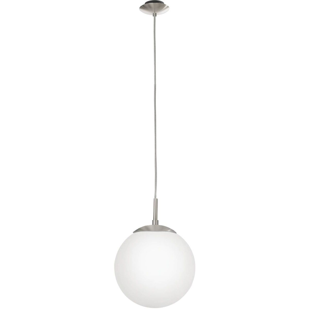 Riippuvalaisin Eglo Rondo, Ø20cm, valkoinen/harjattu teräs
