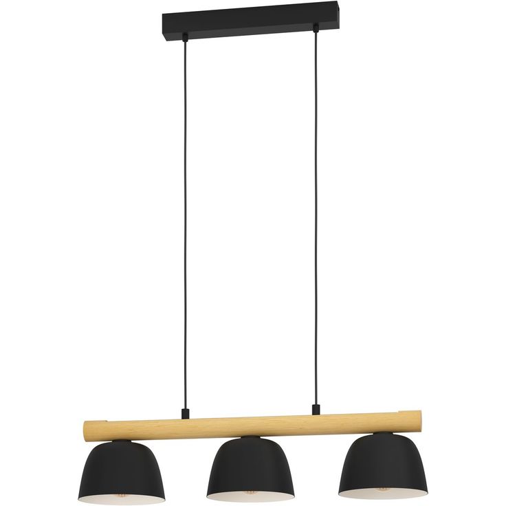 Riippuvalaisin Eglo Sherburn 3 osainen 77x20cm musta puu