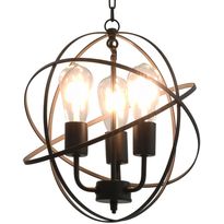 Roikkuva lamppu musta pallo 3 x e27 bulbs