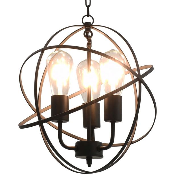 Roikkuva lamppu musta pallo 3 x e27 bulbs_1