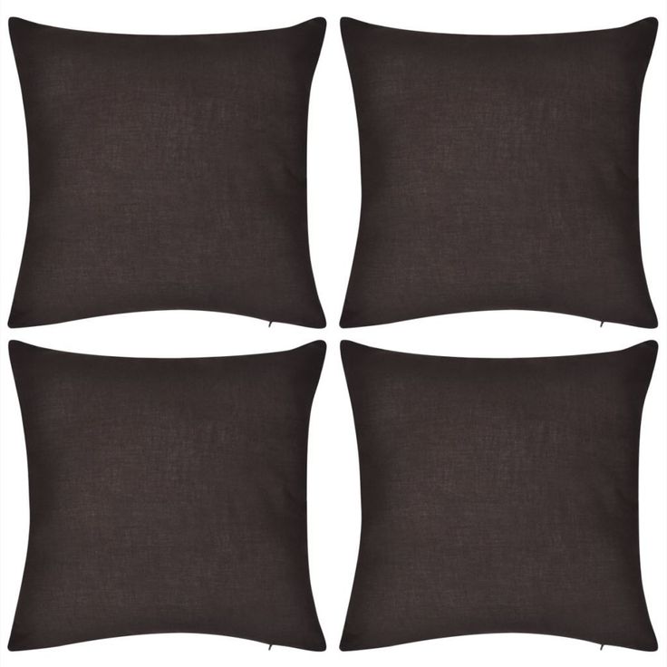 Ruskea tyynynpäällinen 4 kpl puuvilla 50 x 50 cm_1