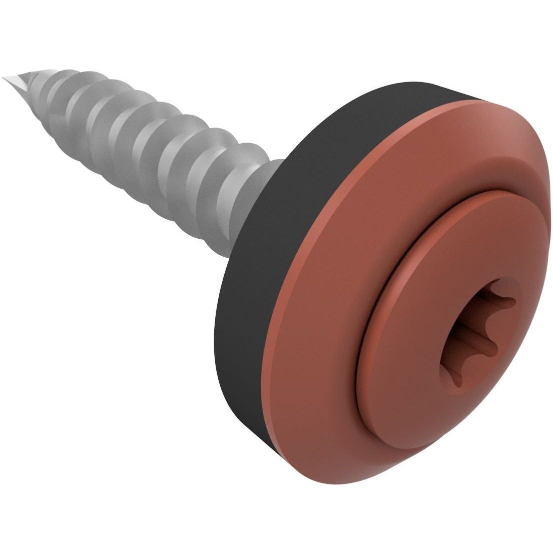 Kateruuvi Ruukki Viktoria, 4.8x28mm, torx, 100 kpl, RR750 tiilenpunainen