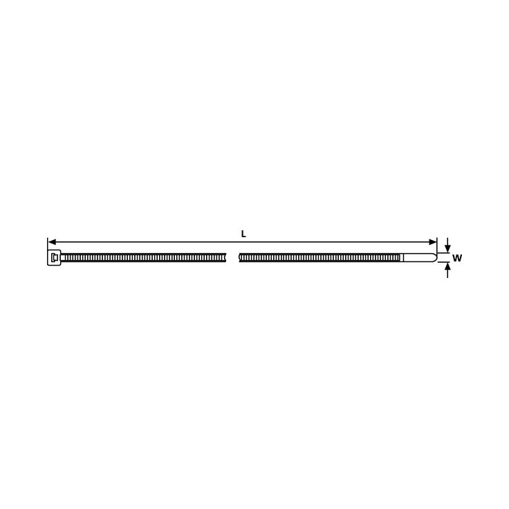 Nippuside luonnonvalkoinen 100 kpl T18L 2,5x200