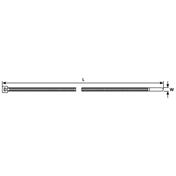 Nippuside luonnonvalkoinen 500 kpl T30R 3,5x150