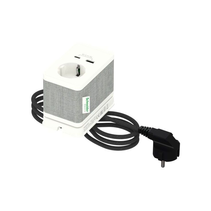 Pistorasiayksikkö Schneider electric Unica System+, pöytäyksikkö, S Schuko+USB-A/C
