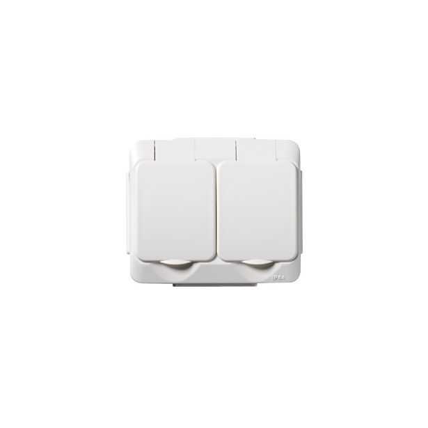 Artic pinta IP44 2-pistorasia valkoinen
