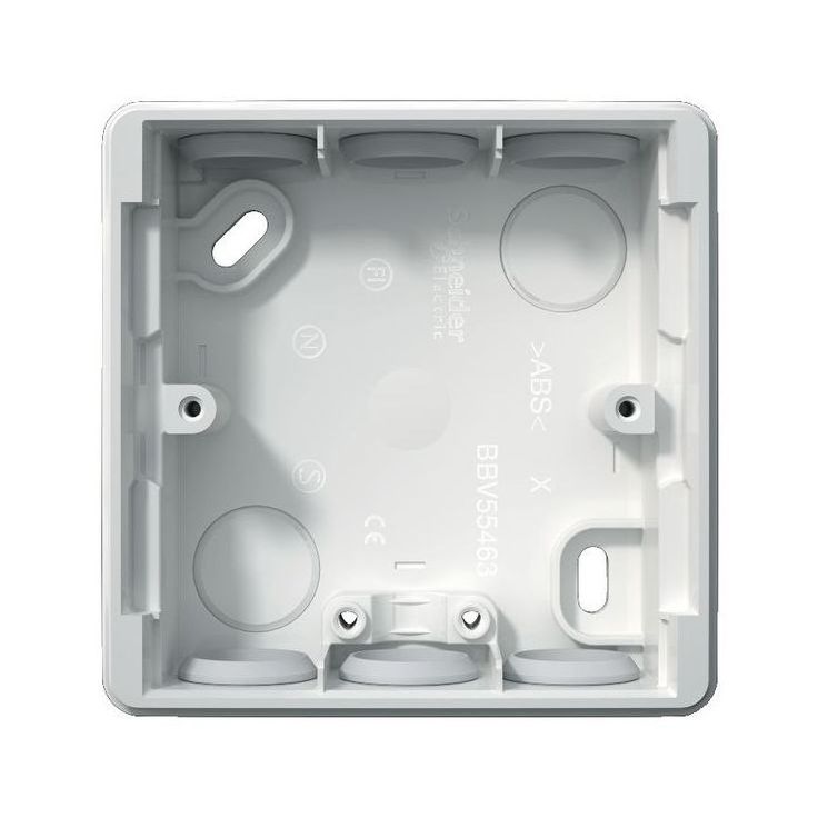 Pintakojerasia 1-osainen IP44 30 mm valkoinen Exxact S-2418004