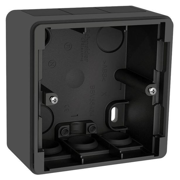 Pintakojerasia 1-osainen IP44 38 mm antrasiitti korkea Exxact