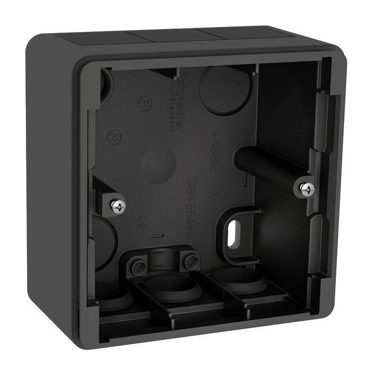 Pintakojerasia 1-osainen IP44 38 mm antrasiitti korkea Exxact