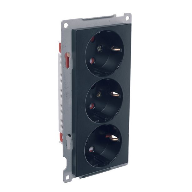 Pistorasia ELKO Plus, 3-osainen/16A/250V/IP20 UKR, musta