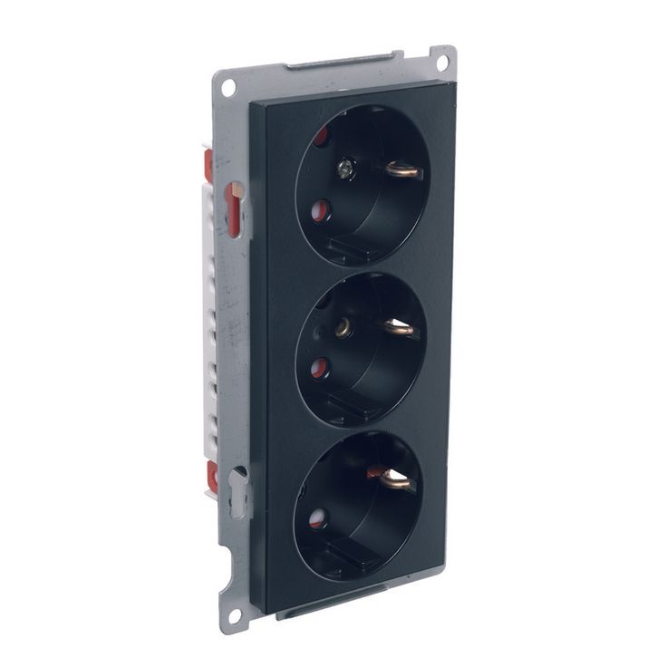Pistorasia ELKO Plus, 3-osainen/16A/250V/IP20 UKR, musta