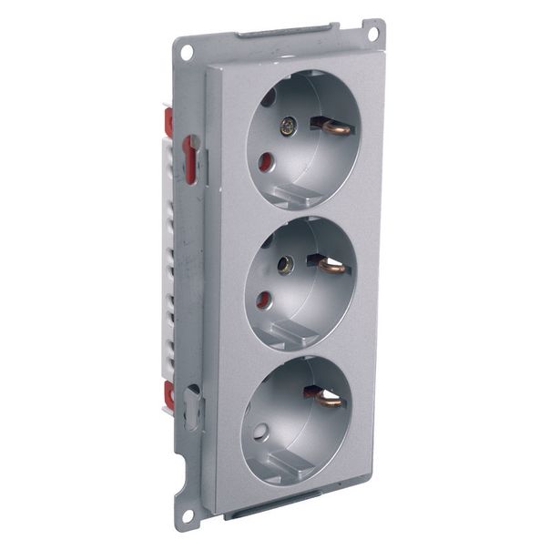 Pistorasia ELKO Plus, 3-osainen/16A/250V/IP20 UKR, alumiini