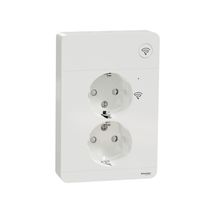 Älypistorasia Schneider Electric Wiser Exxact, 2-osainen, UPJ Zigbee, valkoinen 
