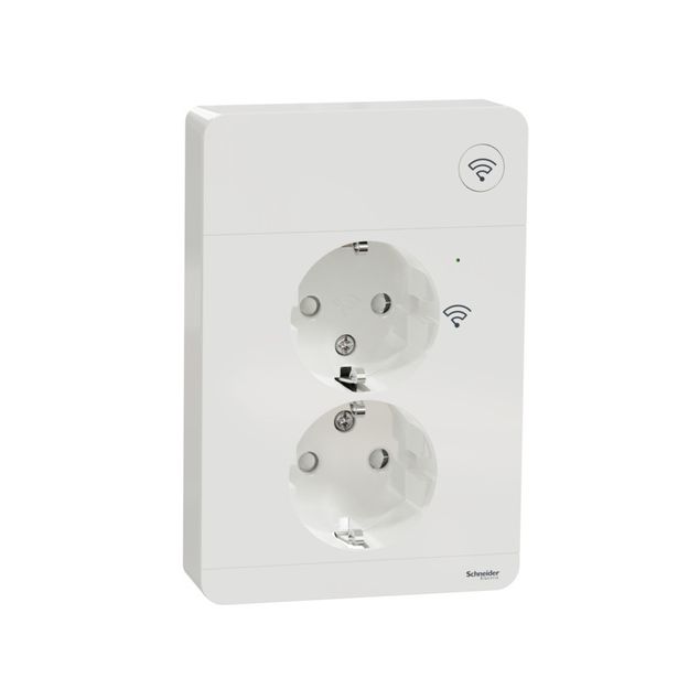 Älypistorasia Schneider Electric Wiser Exxact, 2-osainen, UPJ Zigbee, valkoinen 