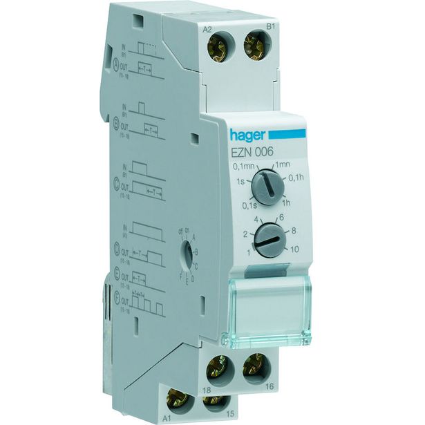 Monitoimiaikarele EZN006 0,1s-10h 1vk 8A DIN