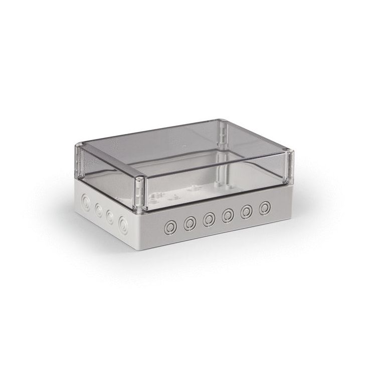 Asennuskotelo Ensto PC Cubo S, 175x250x100mm, metriset aihiot, kirkas kansi