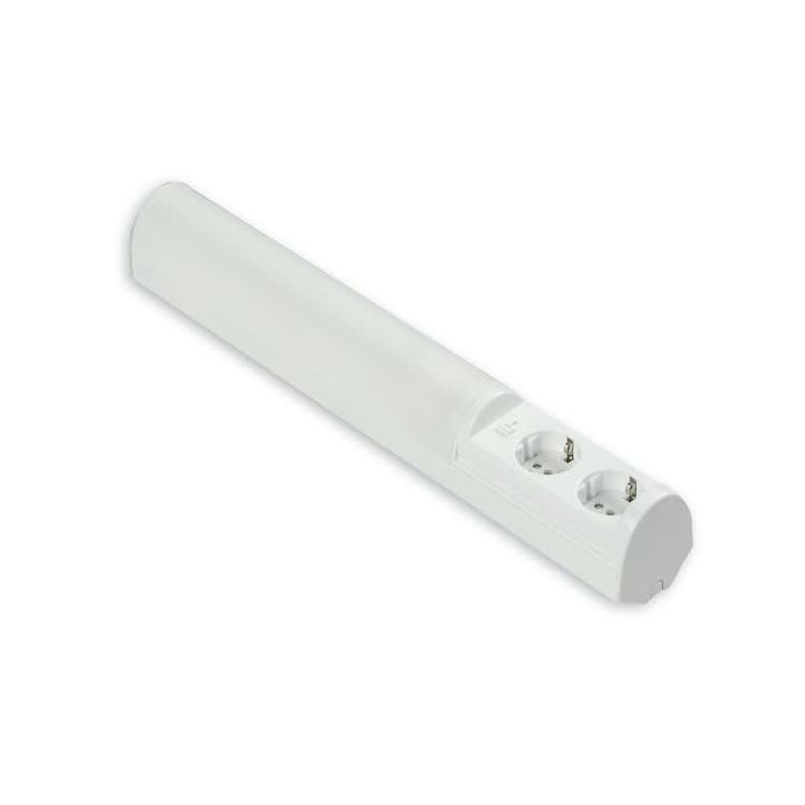 LED-työpistevalaisin Ensto Ali, AL13211LED/DW, 6W/8DW, 475mm, 2-osainen pistorasia + kytkin, valkoinen