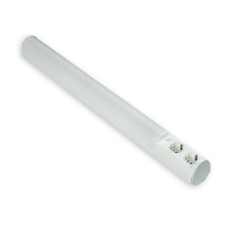 LED-työpistevalaisin Ensto Ali, AL13218LED/DW, 9W/8DW, 768mm, 2-osainen pistorasia + kytkin, valkoinen