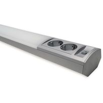 LED-työpistevalaisin Ensto Ami ALH122L550, 9W/830/840, 550mm, 2-osainen pistorasia + kytkin, harmaa