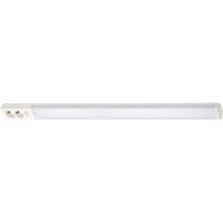 LED-työpistevalaisin Airam Handy 1100, 14W/830/840, 1100x74mm, 2-osainen pistorasia+kytkin, IP21, valkoinen/opaali
