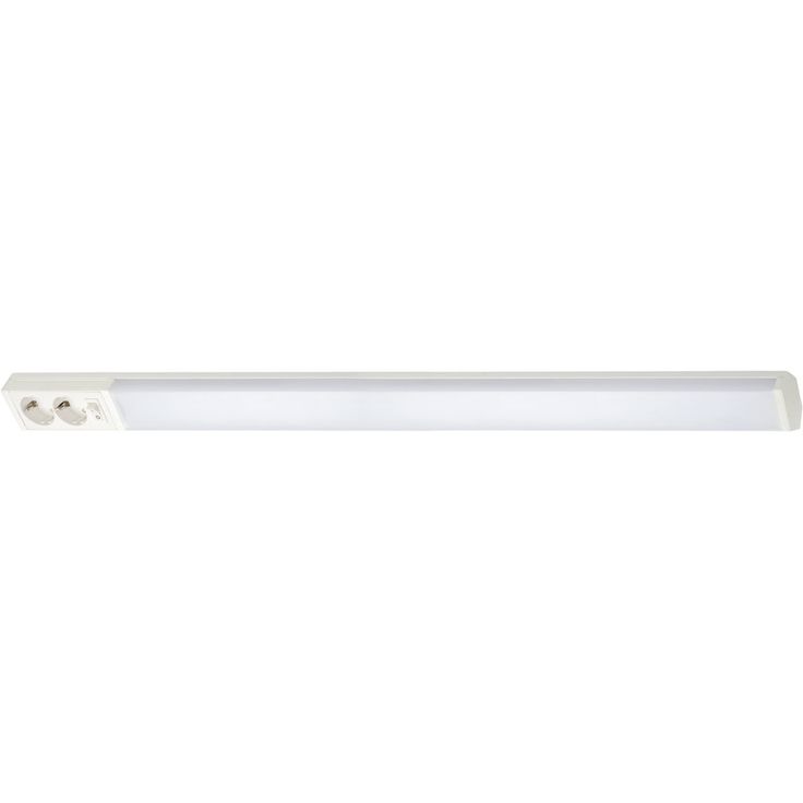 LED-työpistevalaisin Airam Handy 1100, 14W/830/840, 1100x74mm, 2-osainen pistorasia+kytkin, IP21, valkoinen/opaali