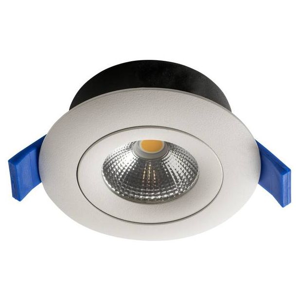 LED-alasvalo Airam Compact, Ø90x40mm, IP44, 7W/830, himmennettävä, suunnattava, valkoinen