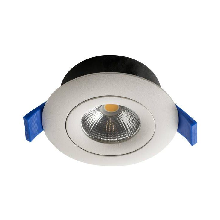 LED-alasvalo Airam Compact, Ø90x40mm, IP44, 7W/830, himmennettävä, suunnattava, valkoinen